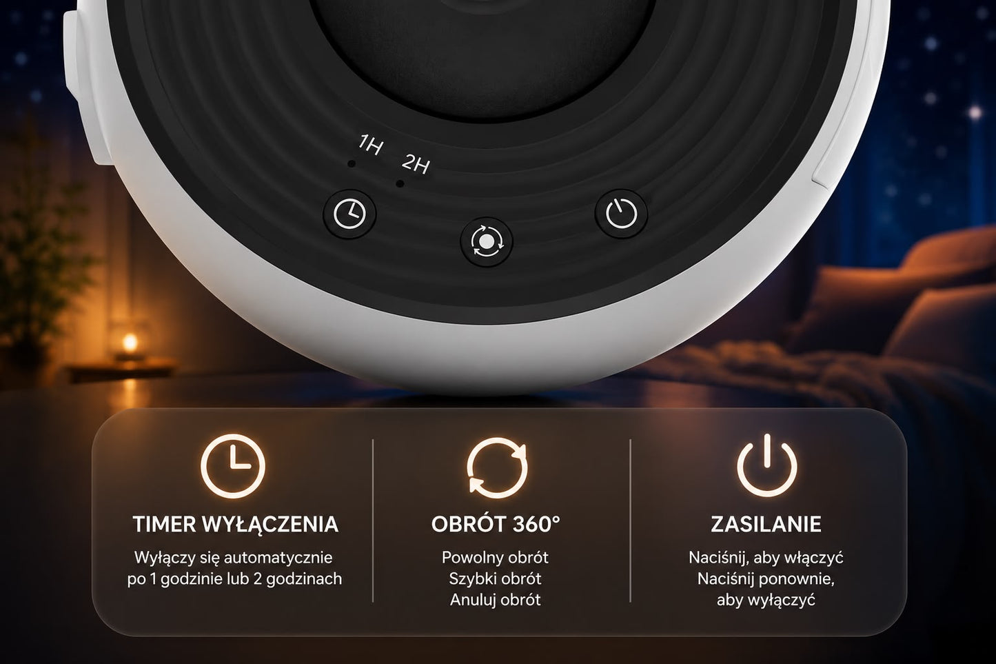 Projektor Galaktyki – Nocna Lampka Planetarium 360° dla Dzieci
