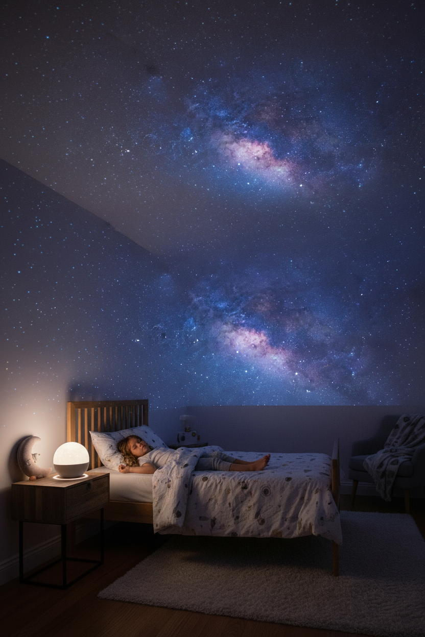 Projektor Galaktyki – nocna projekcja planetarium w dziecięcym pokoju